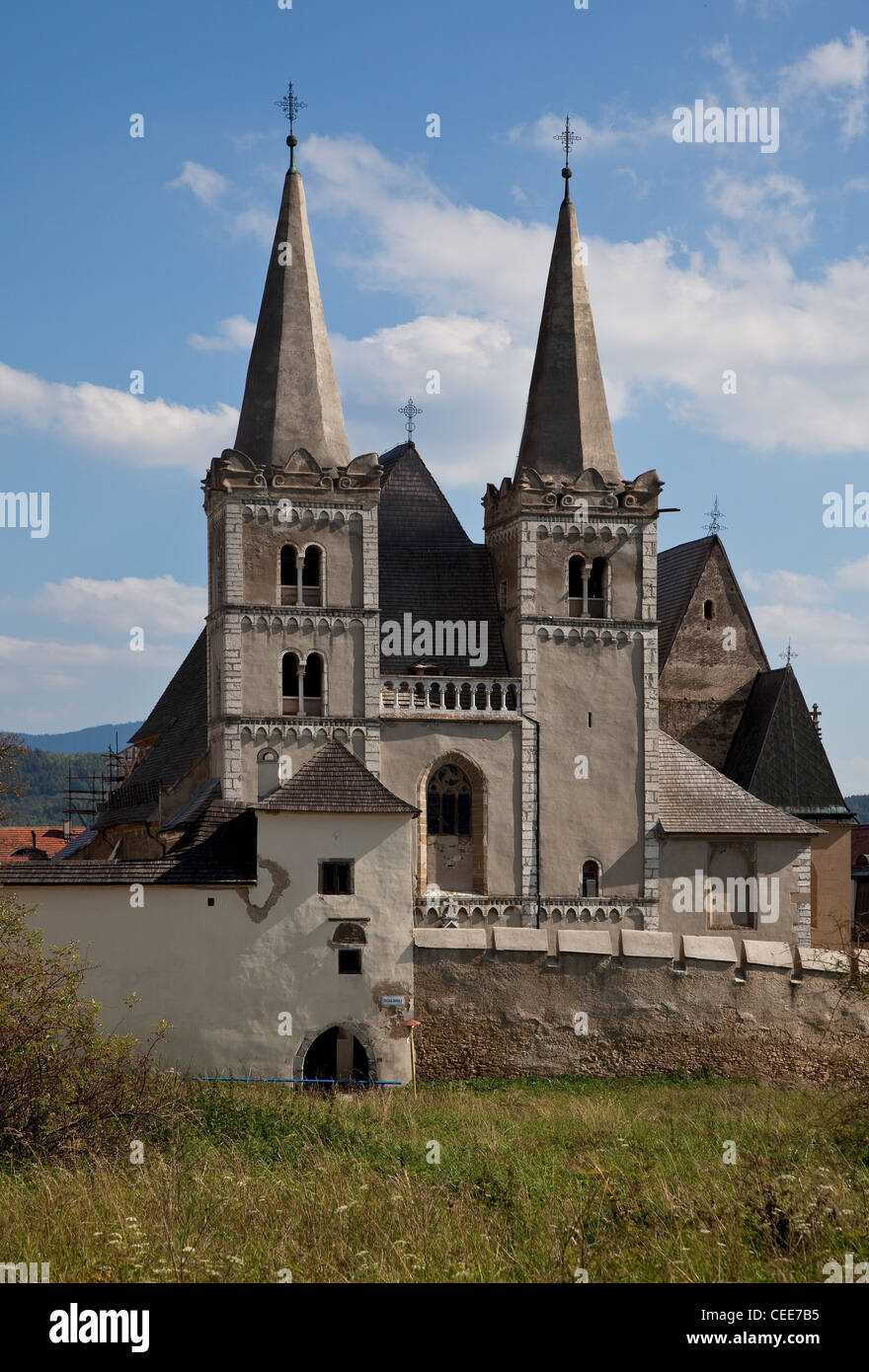 Spišská Kapitula (deutsch Zipser Chapitre, ungarisch Szepeshely Martinskathedrale), oberes Tor und, Wehrmauer von Westen Banque D'Images