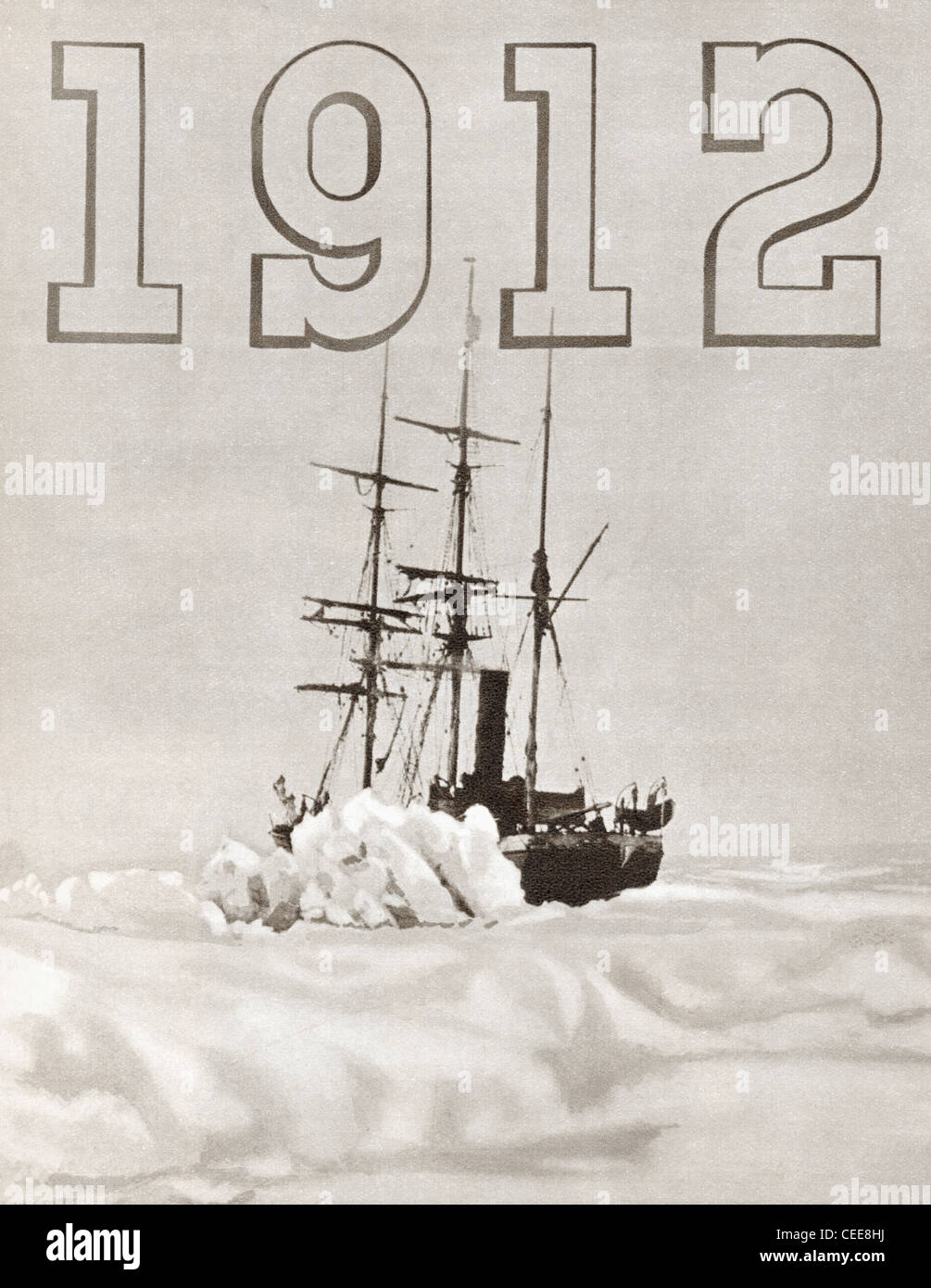 Le Terra Nova navire utilisé par Robert Falcon Scott au cours de l'expédition Terra Nova au pôle sud en 1912. Banque D'Images