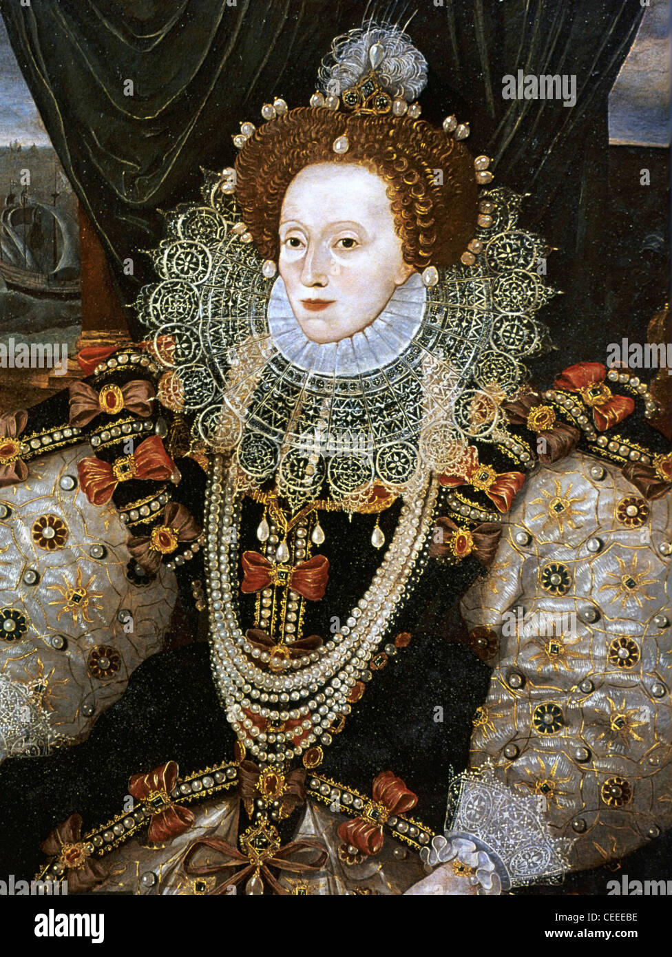 George Gower Elizabeth I Reine d'Angleterre et Irlande 1588 Banque D'Images