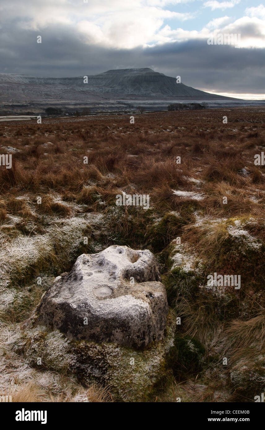 Ingleborough en hiver Banque D'Images