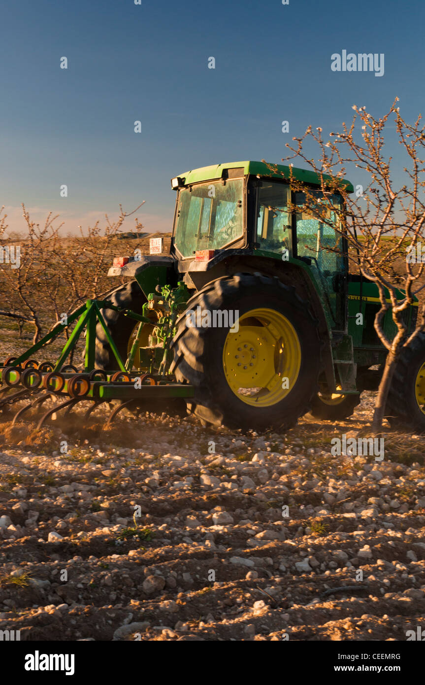 L'agriculture dans les terres arides de Monegros, Saragosse, Espagne Banque D'Images