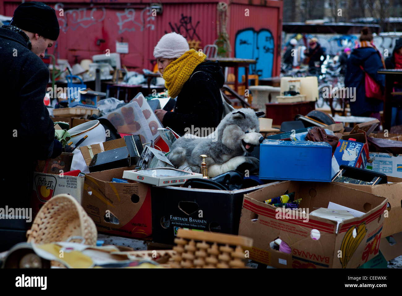 Marché aux puces, Berlin, Allemagne Banque D'Images