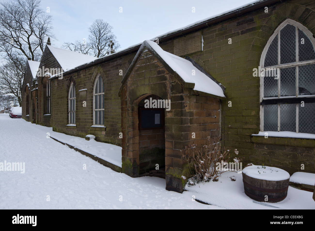 L'école construite par Patrick Bronte où charlotte, Emily, Anne et Branwell Bronte plus tard enseigné. Haworth, West Yorkshire, Royaume-Uni Banque D'Images