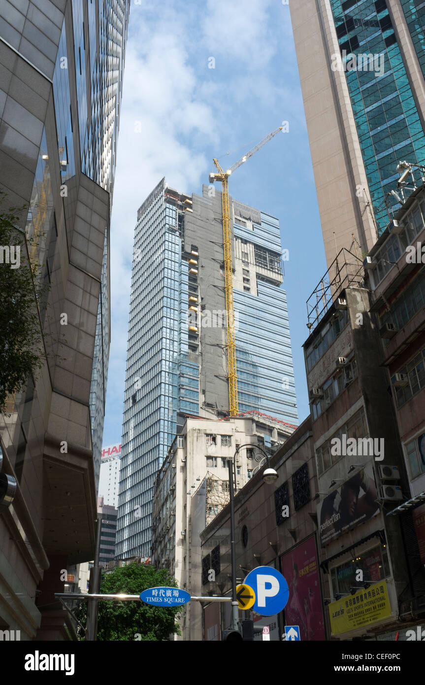 Dh Causeway Bay Hong Kong chinois nouvelle grue de construction haut bâtiment de plusieurs étages Banque D'Images