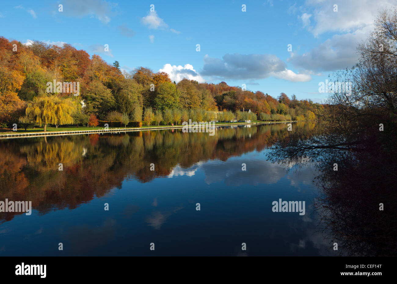 Tamise à Henley on Thames Oxfordshire England UK en automne /hiver couleurs Banque D'Images