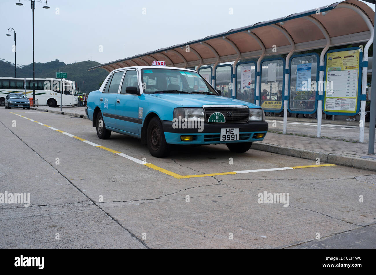 Dh LANTAU Tai O BLEU DE HONG KONG L'île de Lantau exploitation taxi taxi taxis Banque D'Images