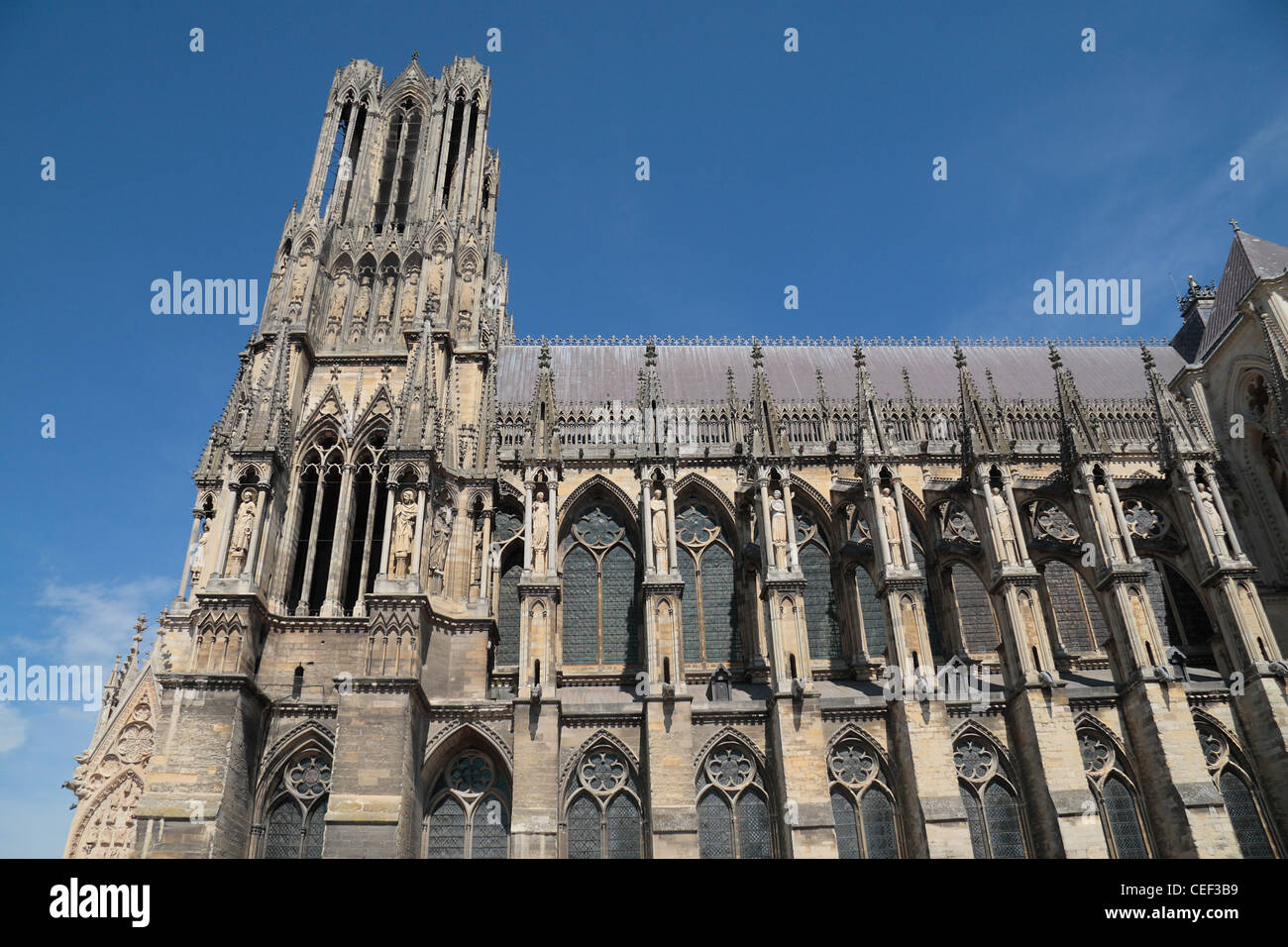 La Cathédrale Notre Dame, Reims, France. (Notre-Dame de Reims (Notre Dame de Reims)). Banque D'Images