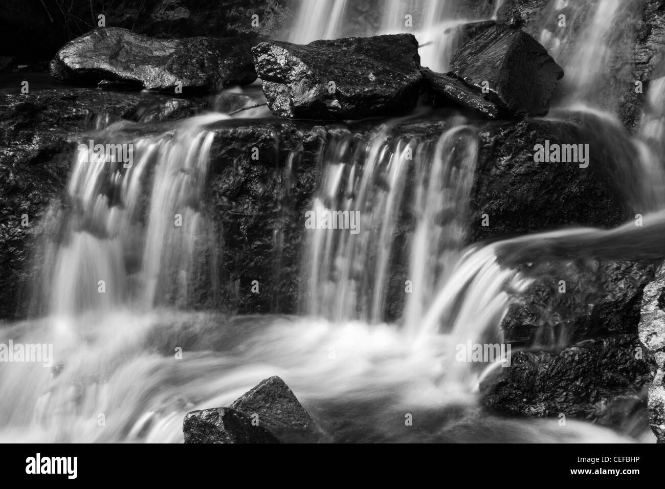 Ruisseau de montagne dans le parc national de Snowdonia en cascade Banque D'Images