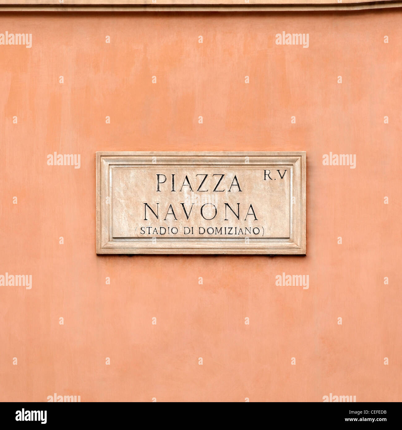 Panneau 'Piazza navona' Banque D'Images