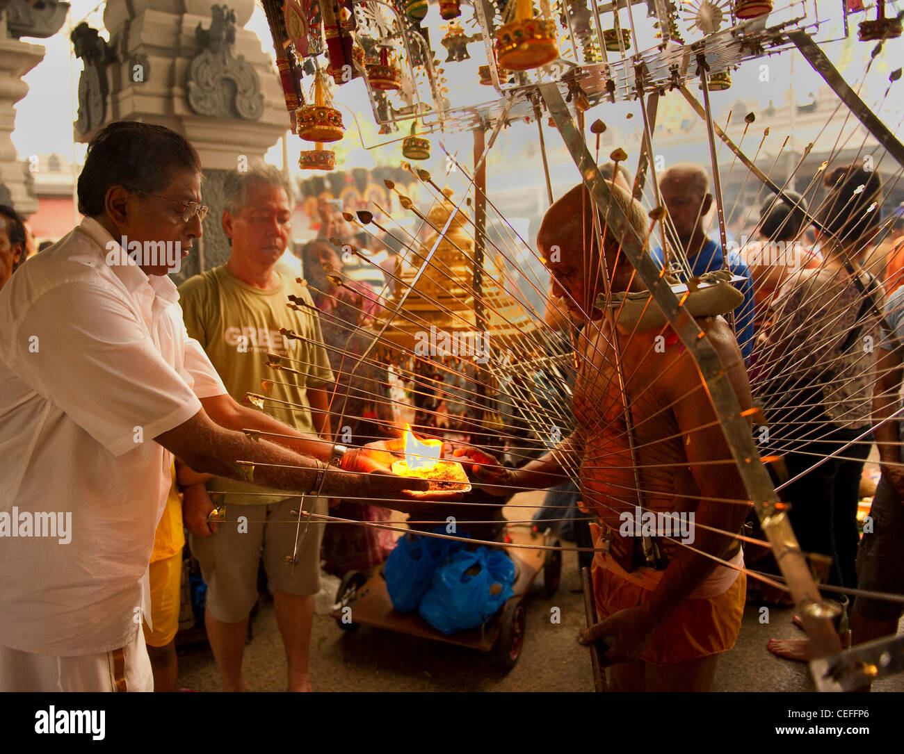 Le rituel religieux hindou THAIPUSAM SINGAPOUR Banque D'Images