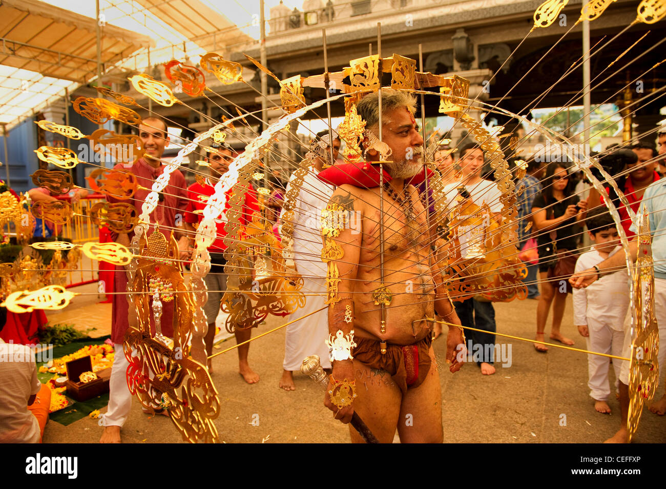 Le rituel religieux hindou THAIPUSAM SINGAPOUR Banque D'Images