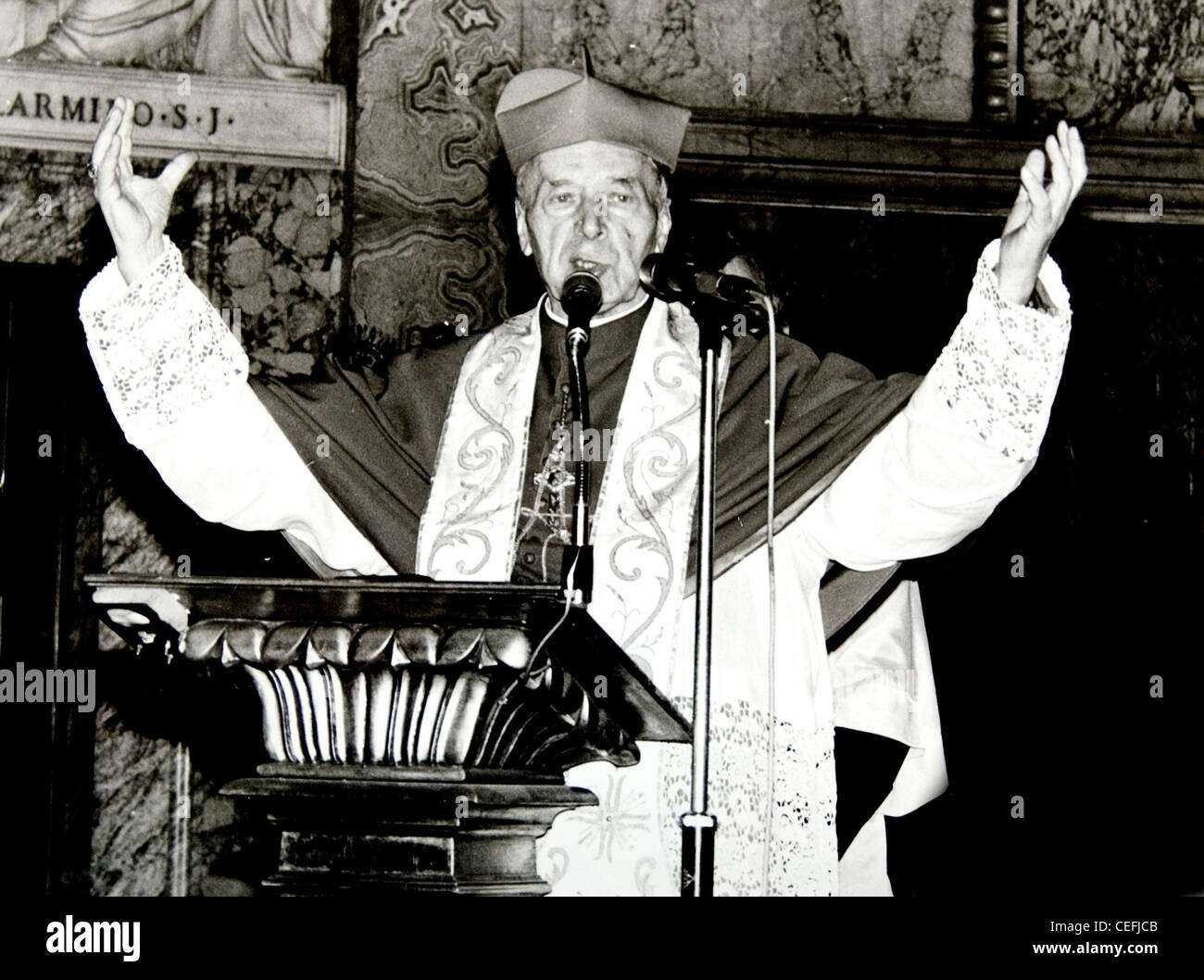 Cardinal polonais Stefan Wyszaski prêche à Rome Banque D'Images