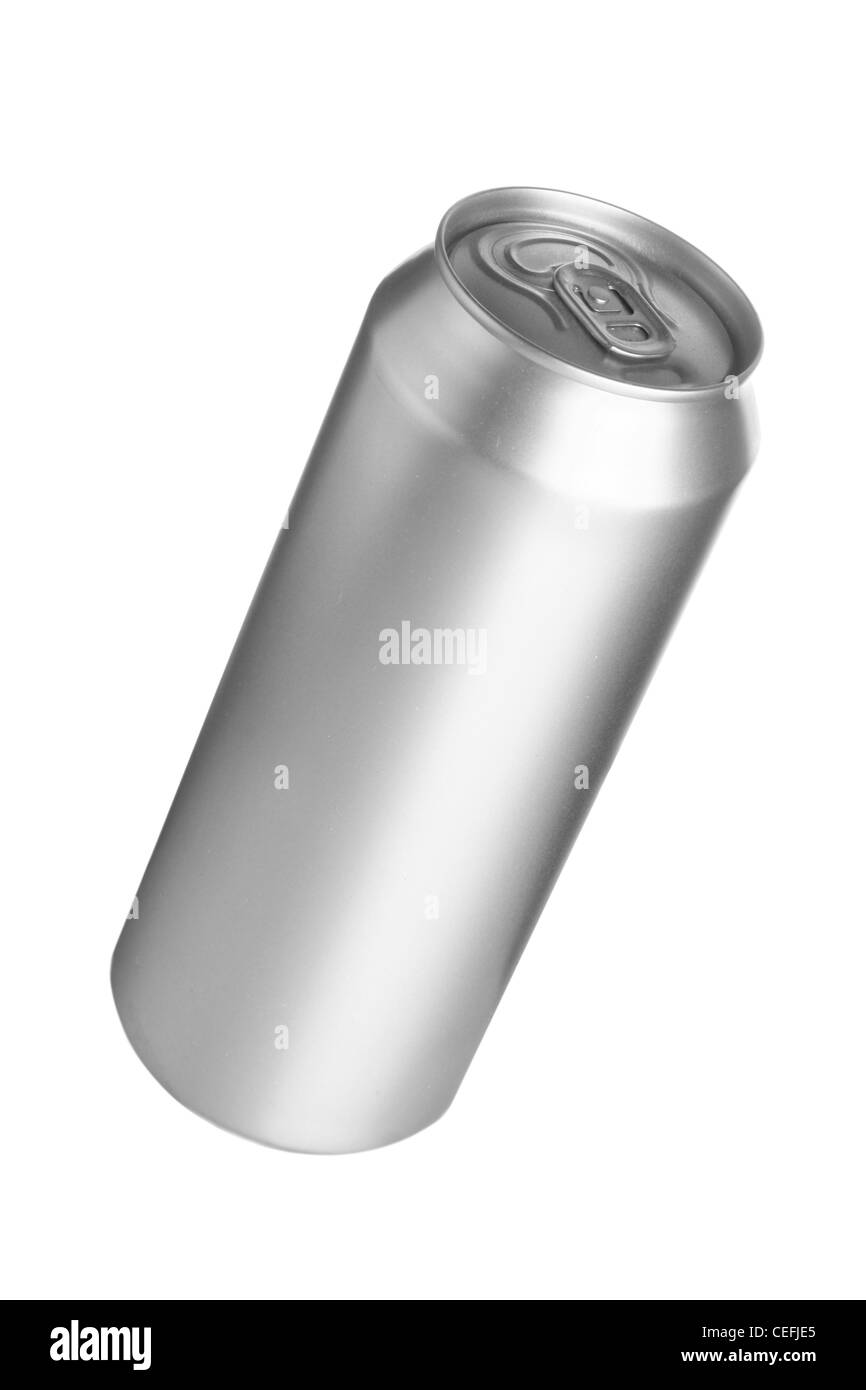 Verre aluminium isolé sur fond blanc peuvent Banque D'Images