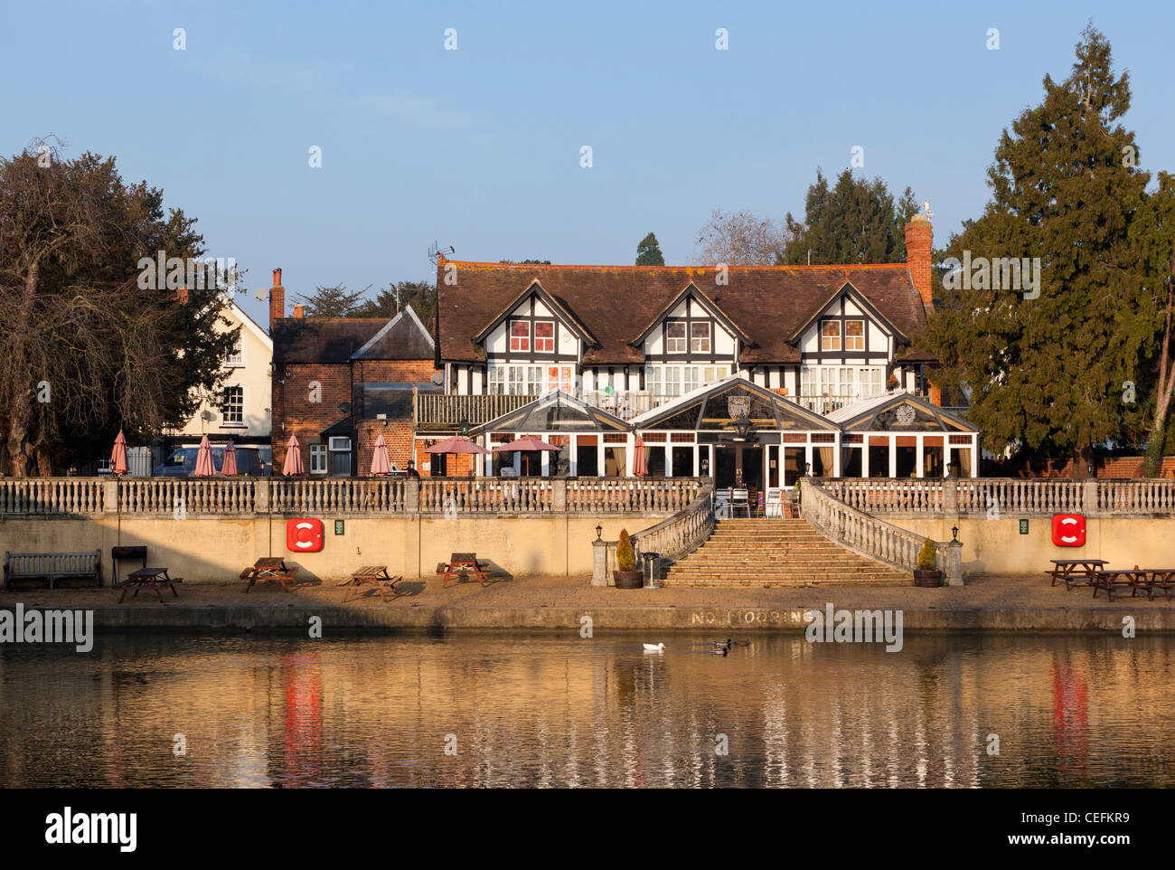 Le Boathouse Pub, Wallingford, Tamise. L'Oxfordshire, Angleterre, RU Banque D'Images