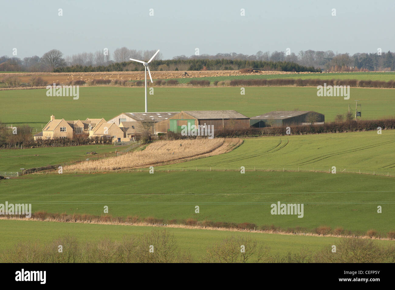 Avec sa propre ferme éolienne Banque D'Images