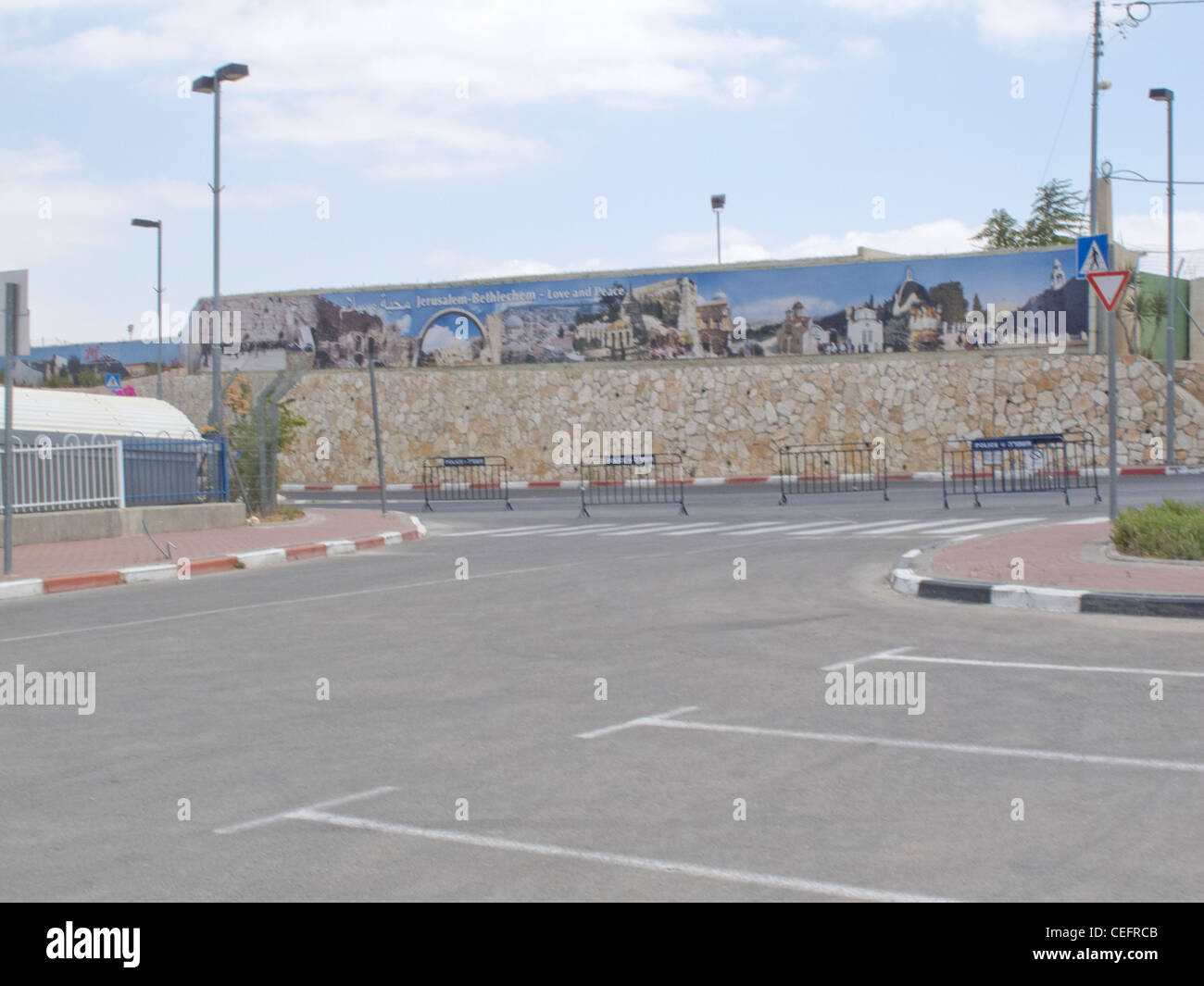 La Palestine, Cisjordanie, Israël l'occupation militaire du territoire. Betléhem salon.l'intérieur de check-point, le mur Banque D'Images