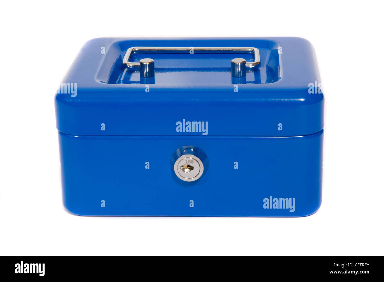 Un coffre bleu. Banque D'Images