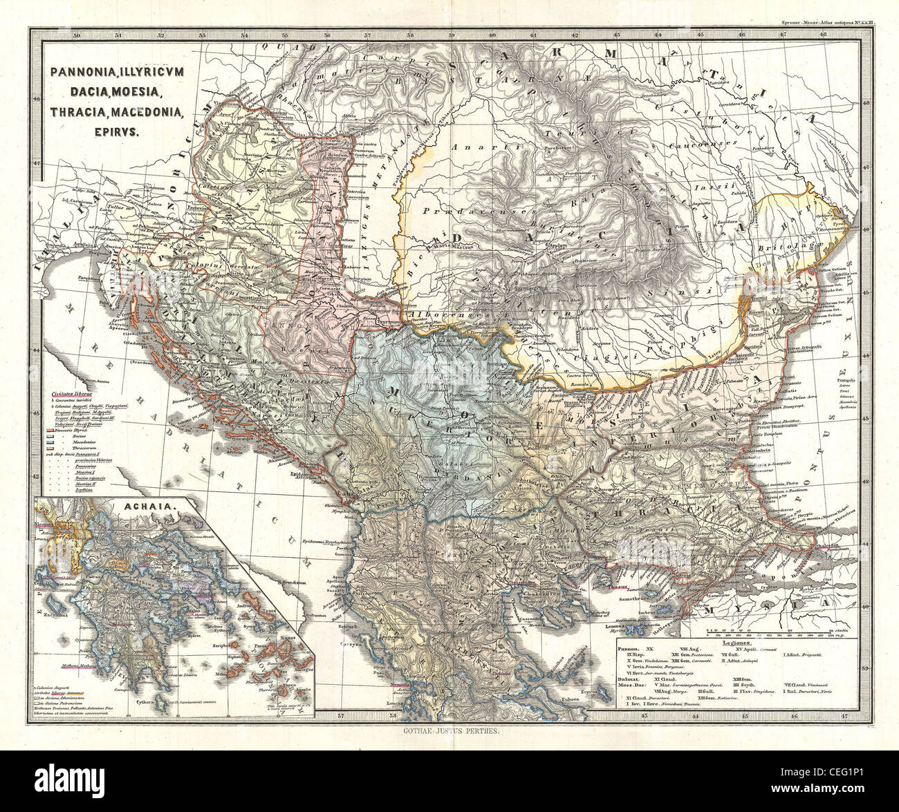 1865 Spruner Site des Balkans Banque D'Images