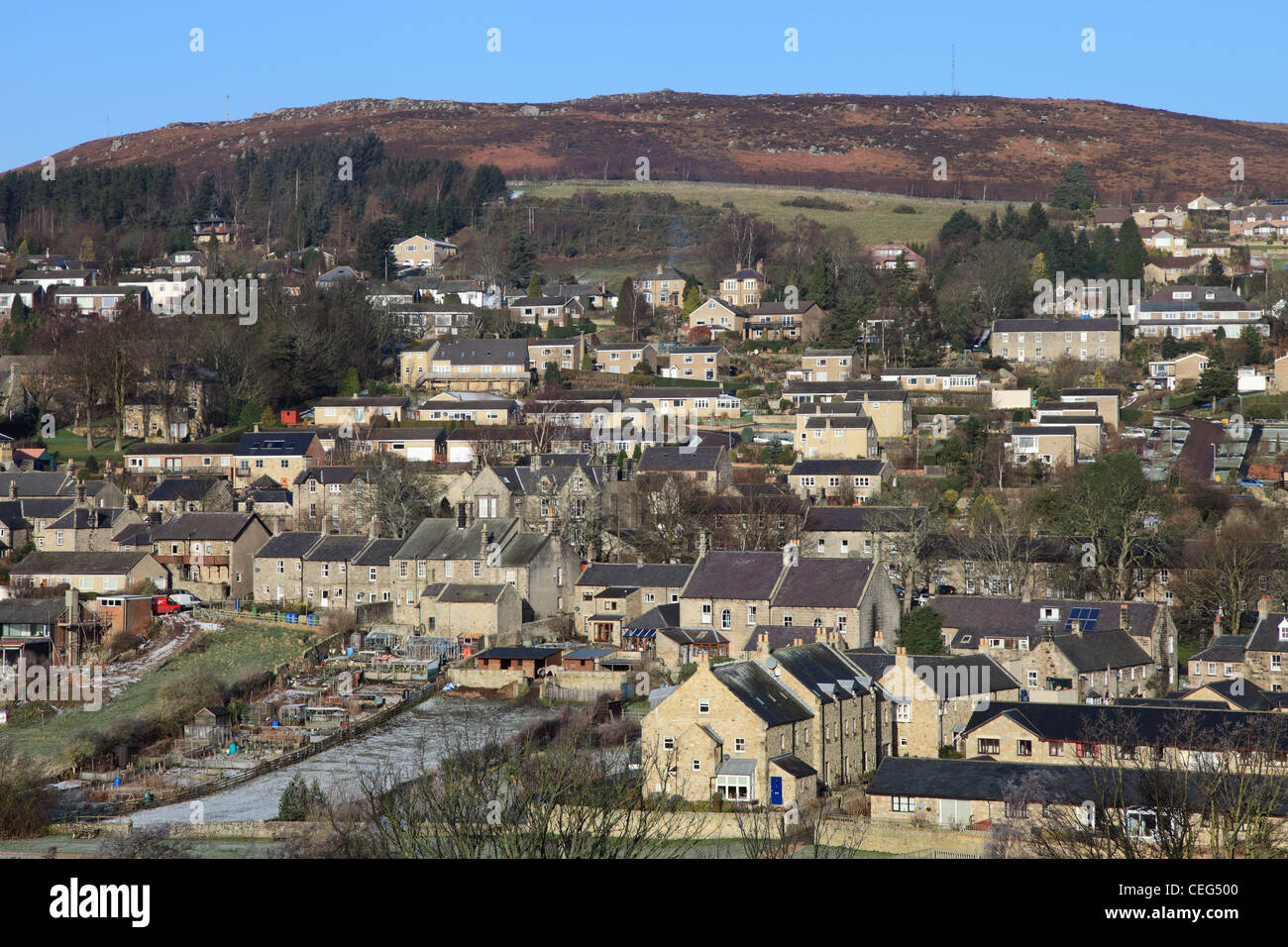 La ville de Rothbury North East Northumberland England UK Banque D'Images