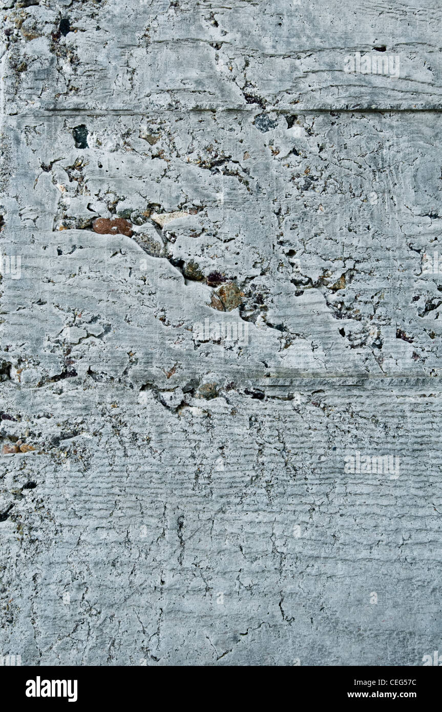 Texture du panneau formé mur en béton montrant le grain de bois et l'agrégat de pierre. Geisel Library de l'Université de Californie à San Diego, la Jolla, Californie, États-Unis Banque D'Images