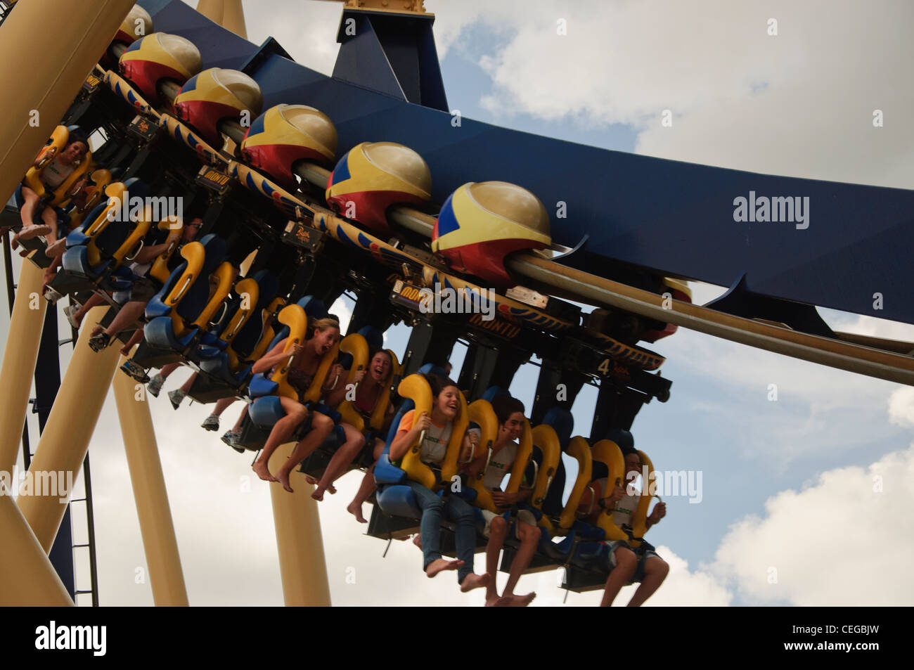 Busch Gardens Tampa Florida montu roller coaster Banque D'Images