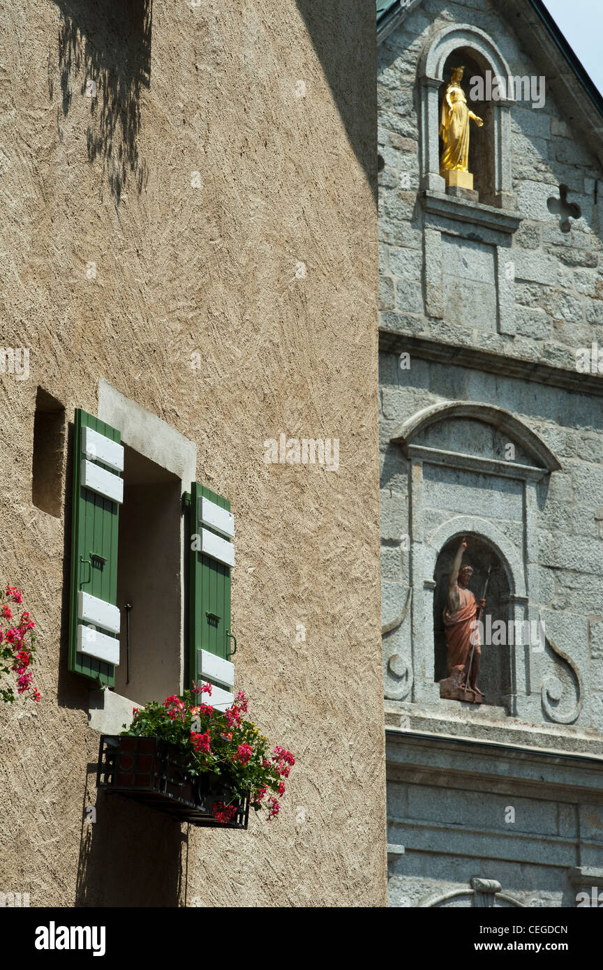 L'église de Saint Jean Baptiste, Megeve, Haute-Savoie, Auvergne-Rhône-Alpes, France Banque D'Images