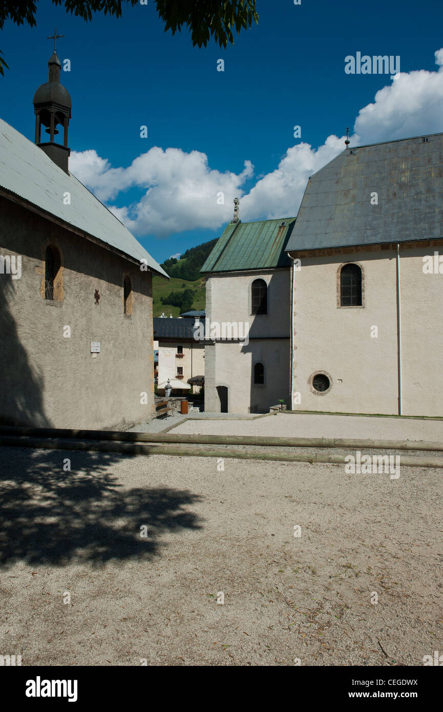 Village de Megève. Département de Haute-Savoie et la région Rhône-Alpes au sud-est de la France. Banque D'Images