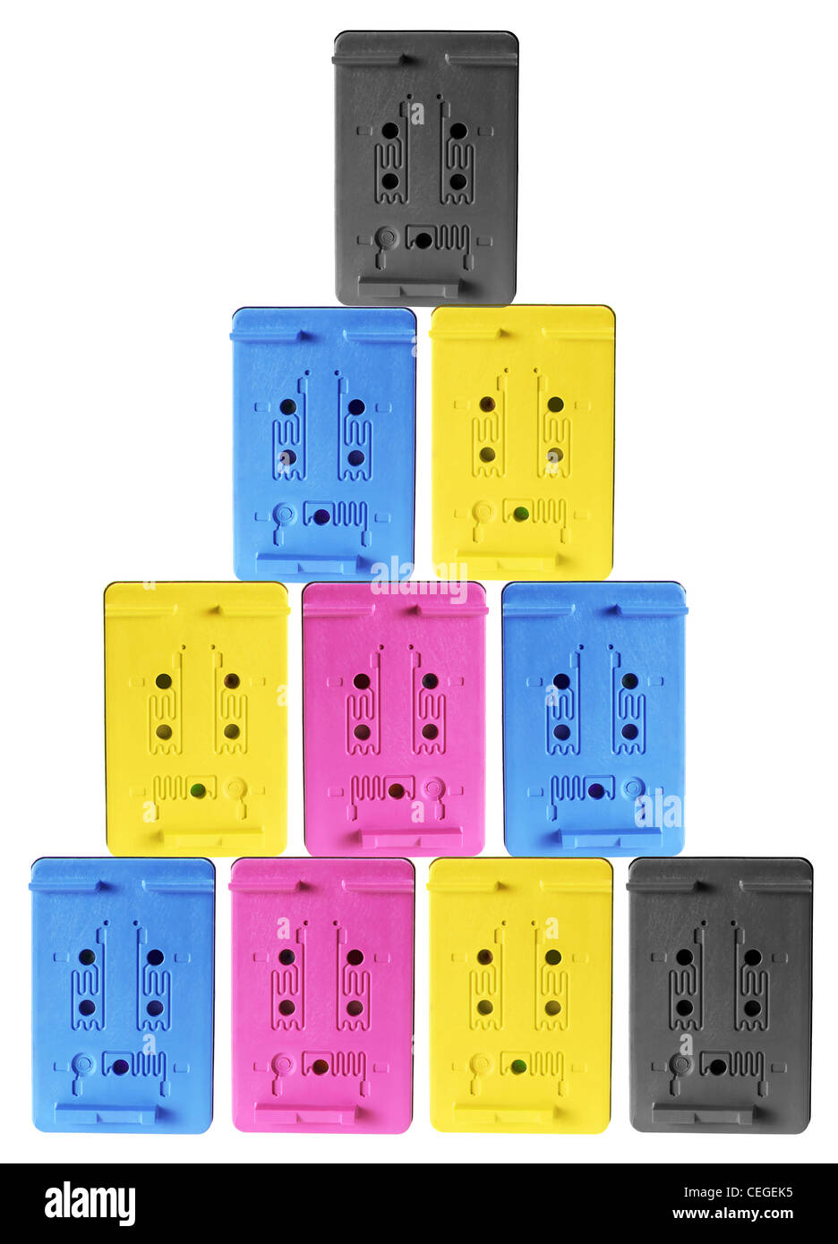 Pile de cartouches d'encre Banque D'Images