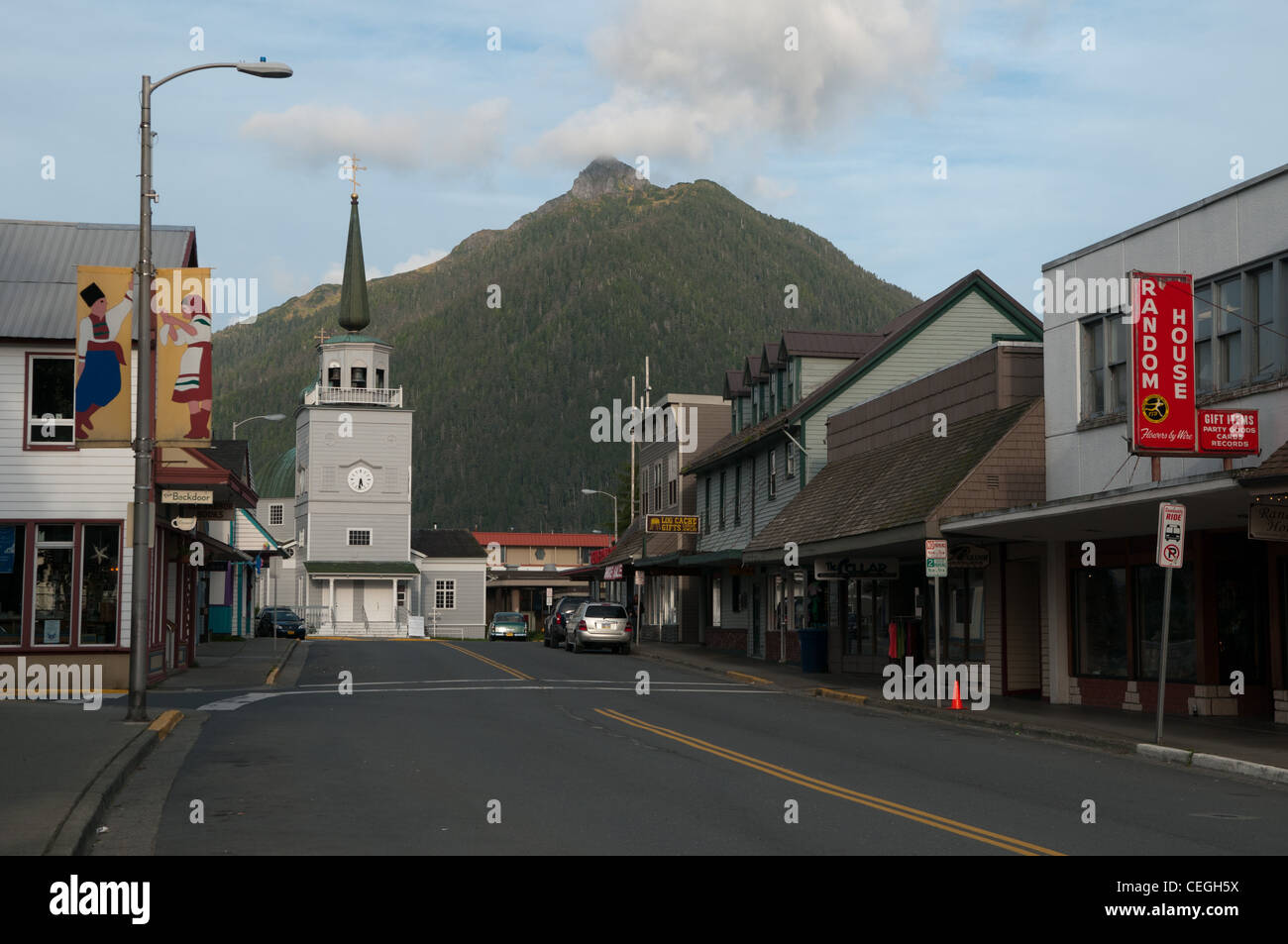 Le centre-ville de Sitka, Alaska Banque D'Images