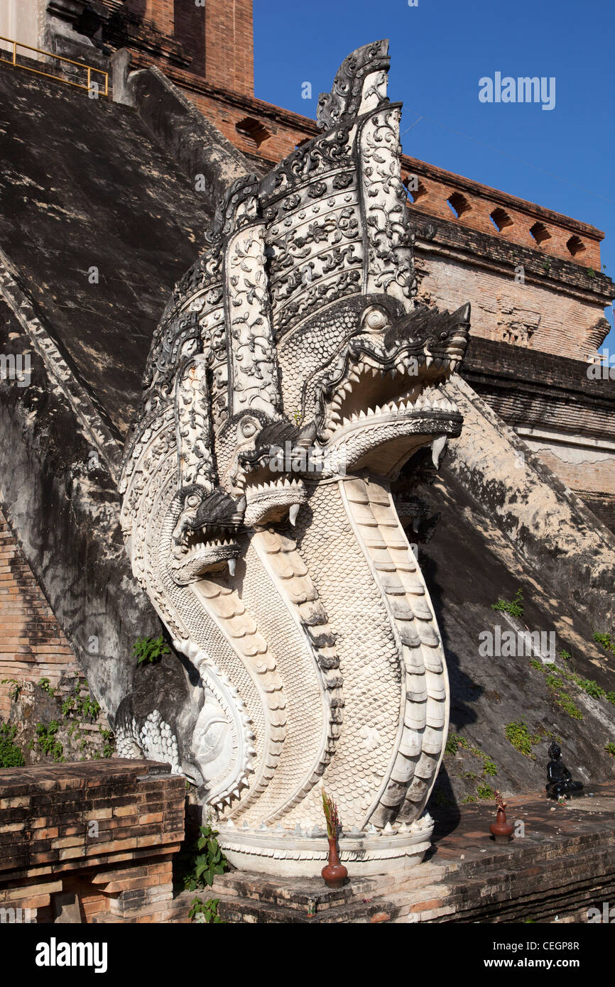 Wat Chedi Luang temple Chiang Mai Banque D'Images