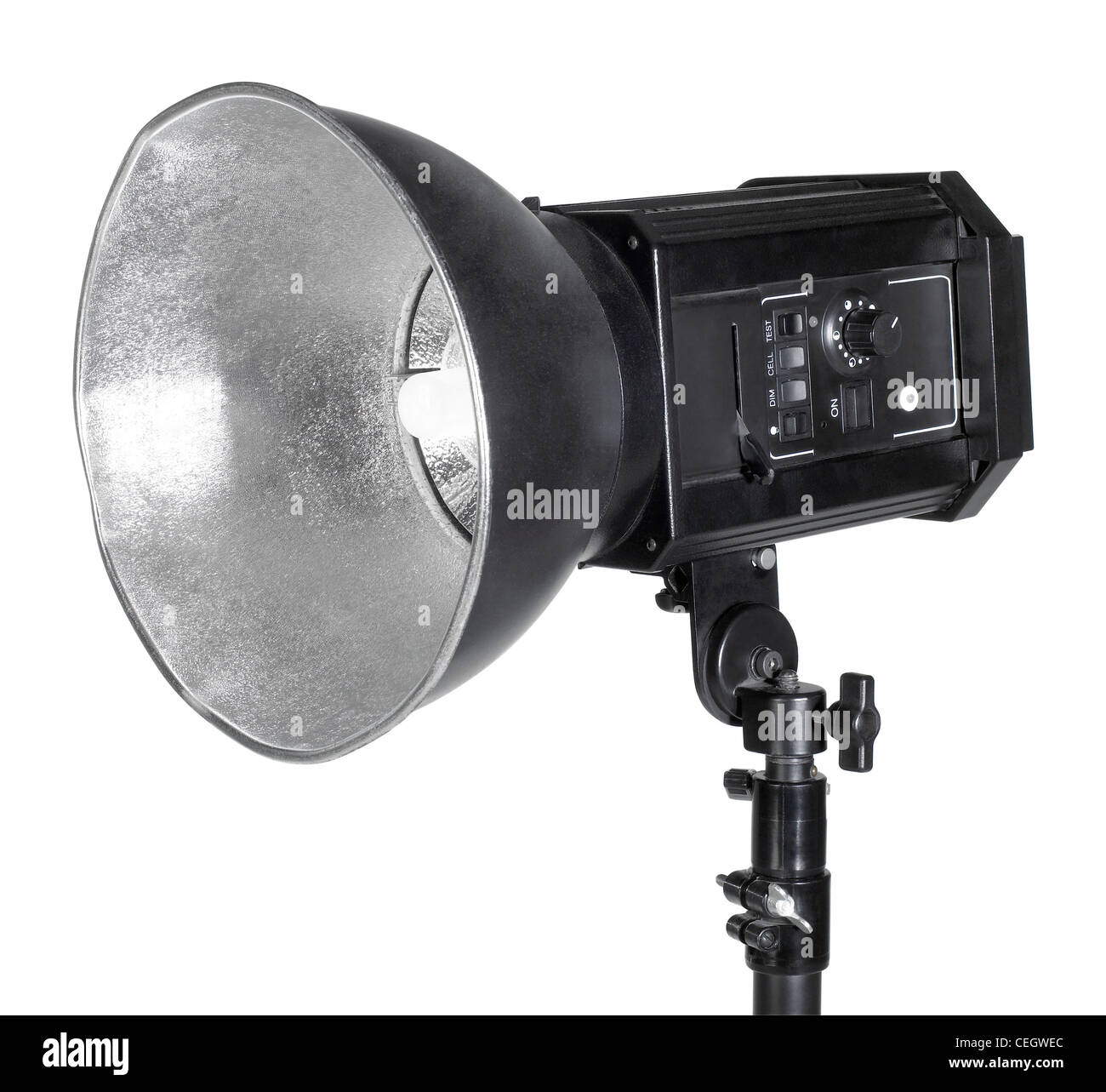 Détail d'une lampe de studio isolated on white with clipping path Banque D'Images