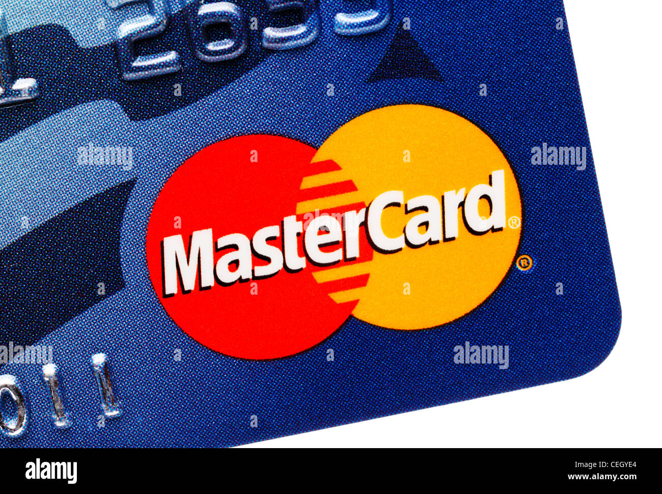 Carte de crédit - logo de carte de crédit Mastercard gros plan Banque D'Images