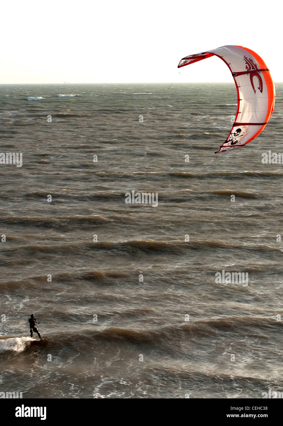 Kite-surf à Compton Bay, Sandown, Isle of Wight Banque D'Images