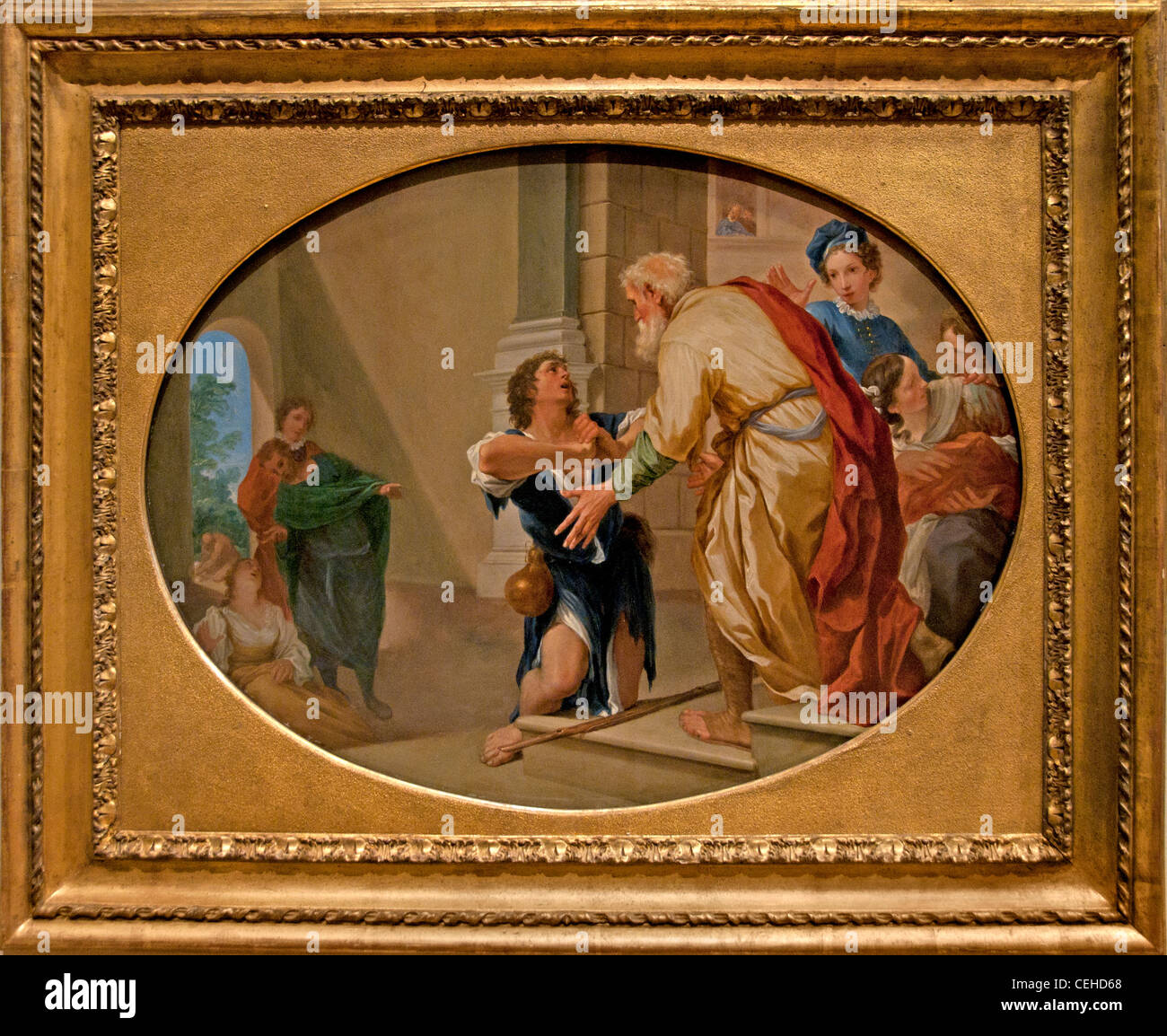 Domenico Maria Viani 1668-1711 Le retour du fils prodigue - le fils prodigue retourne 1711 Italie Italien Banque D'Images