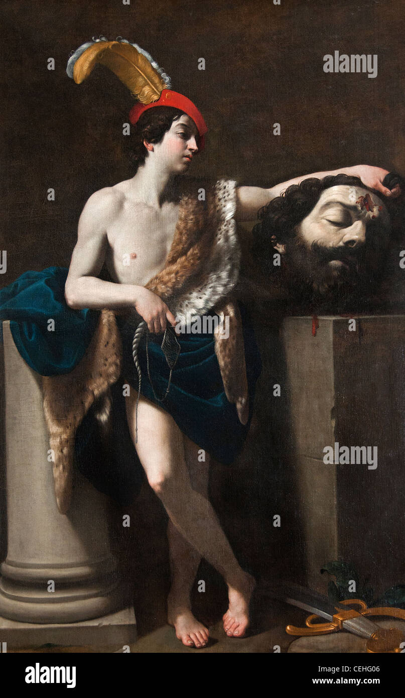David avec la tête de Goliath, par Reni Guido 1604 1606 Italie Italien Banque D'Images