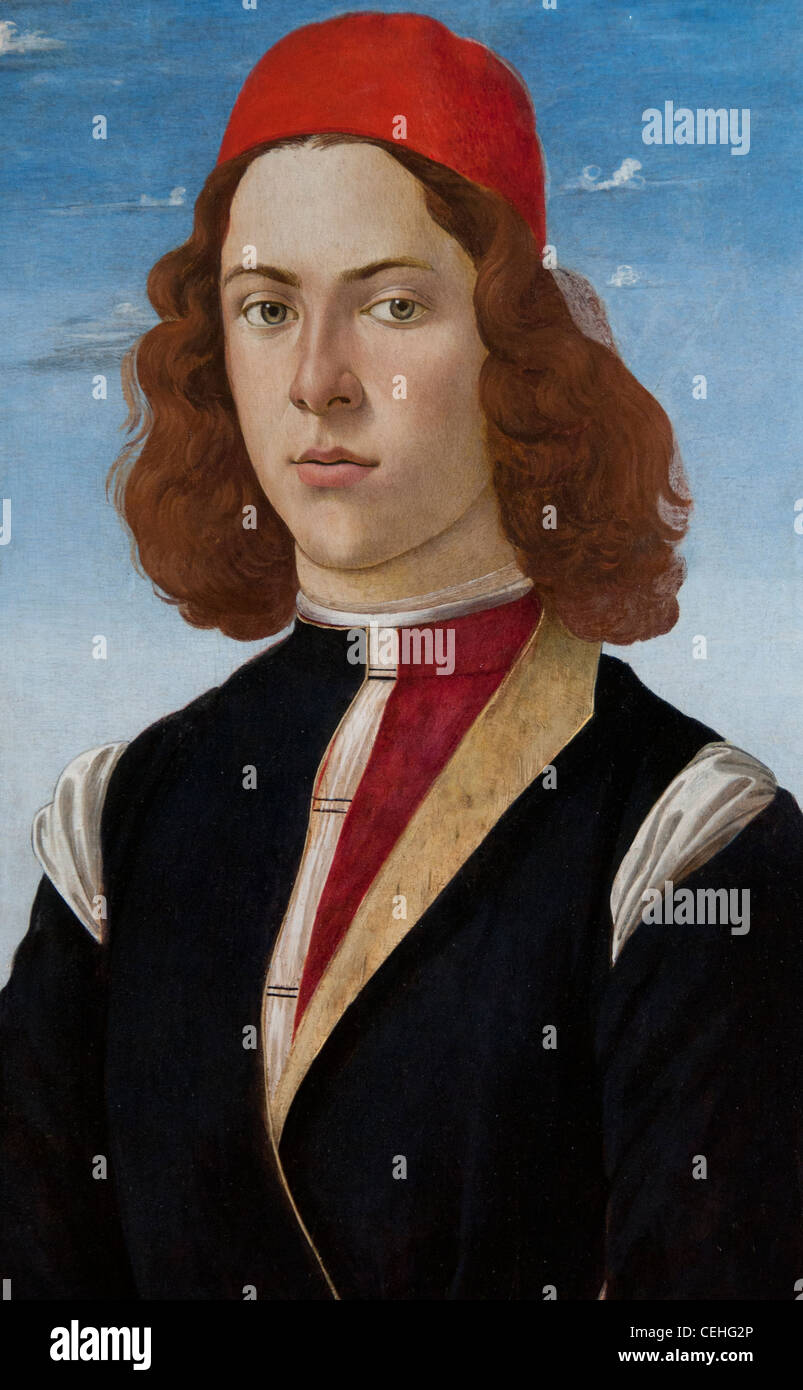 Alesandro Filipepi Botticelli aka Portrait d'un jeune homme retail 1475 XV ème siècle italien Banque D'Images