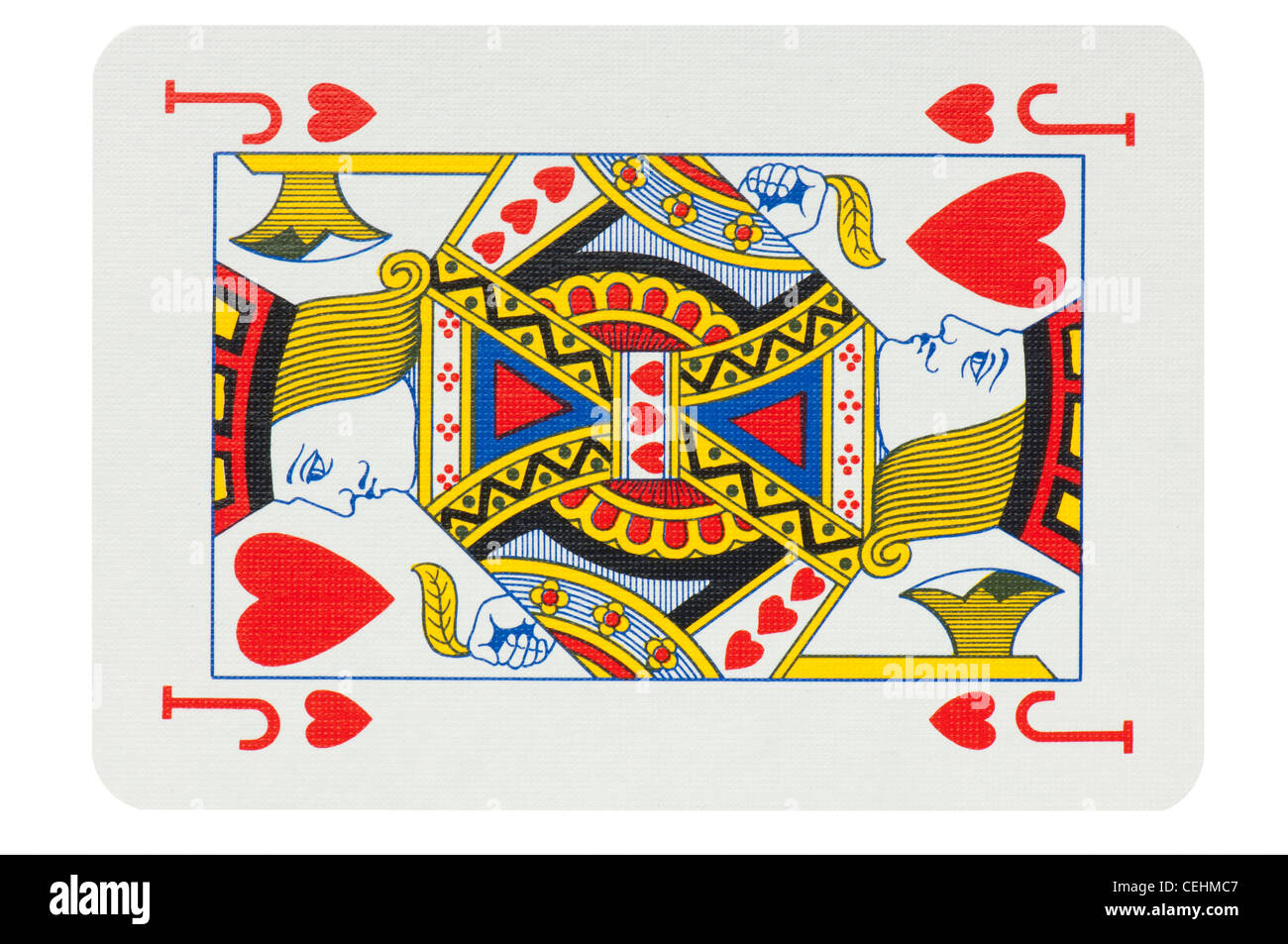 Cartes à Jouer poker découpe fond blanc Banque D'Images