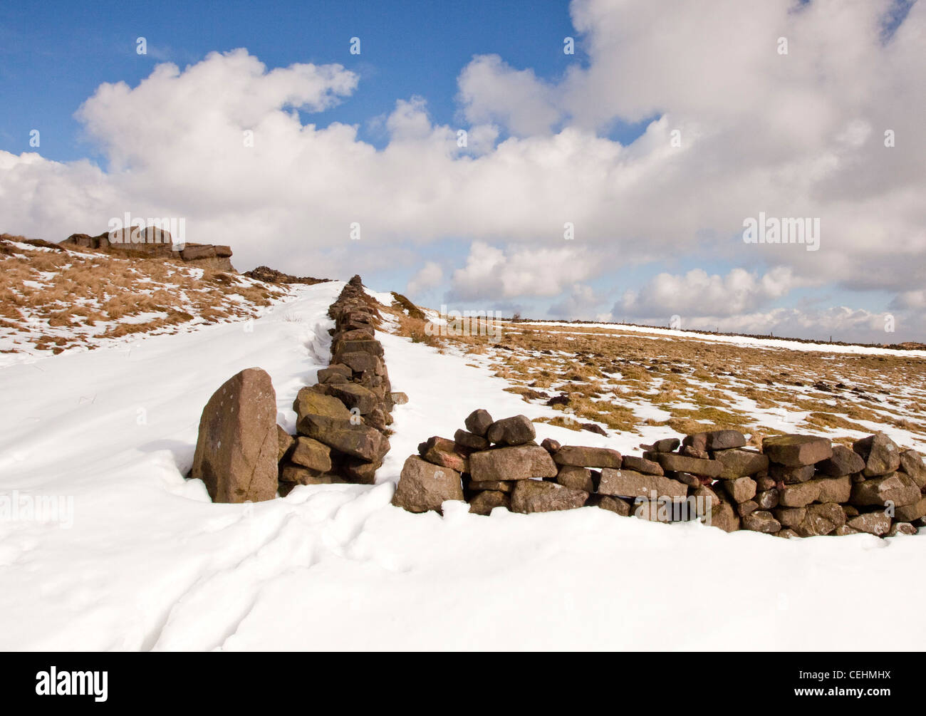 En hiver Parc national de Peak District Staffordshire Moorlands England UK Banque D'Images