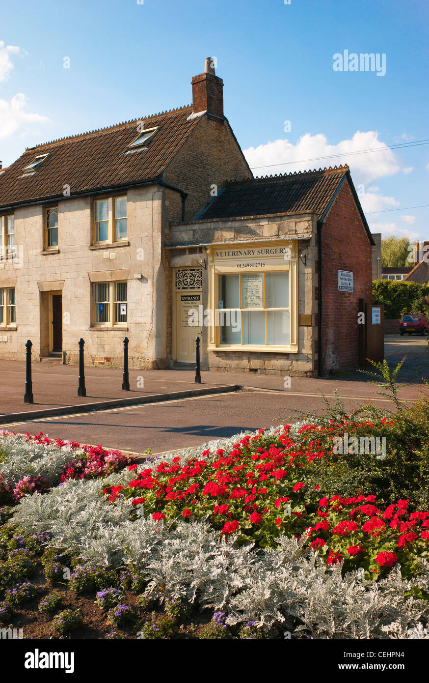 L'extérieur du cabinet vétérinaire à Calne UK Banque D'Images