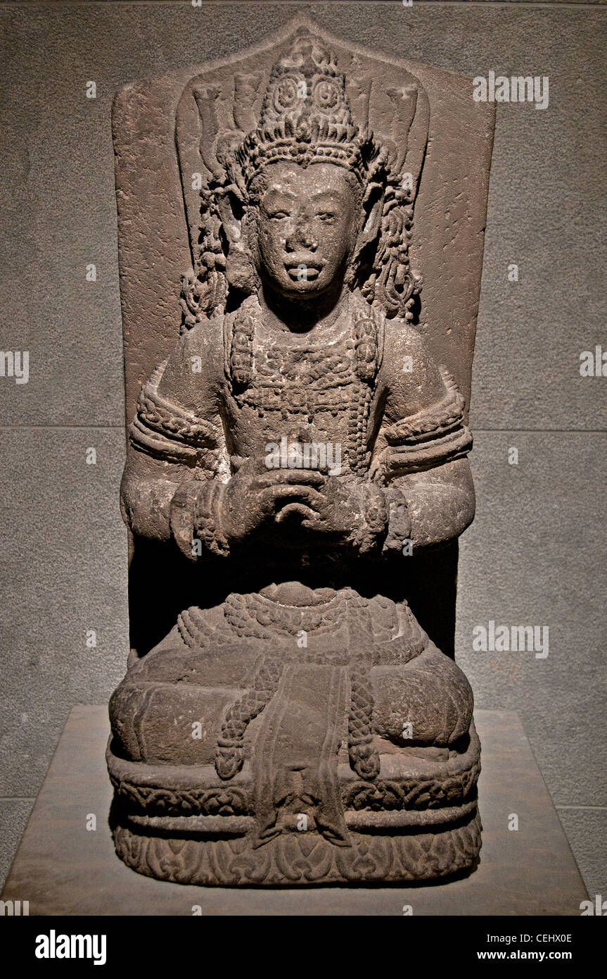 Statue funéraire Java 15th siècle Indonésie Banque D'Images