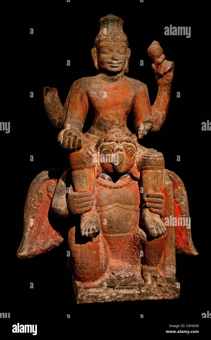 Vishnu Garudasana 8-9 siècle Vietnam district de Ngh Hanh Son province de Da Nang Banque D'Images