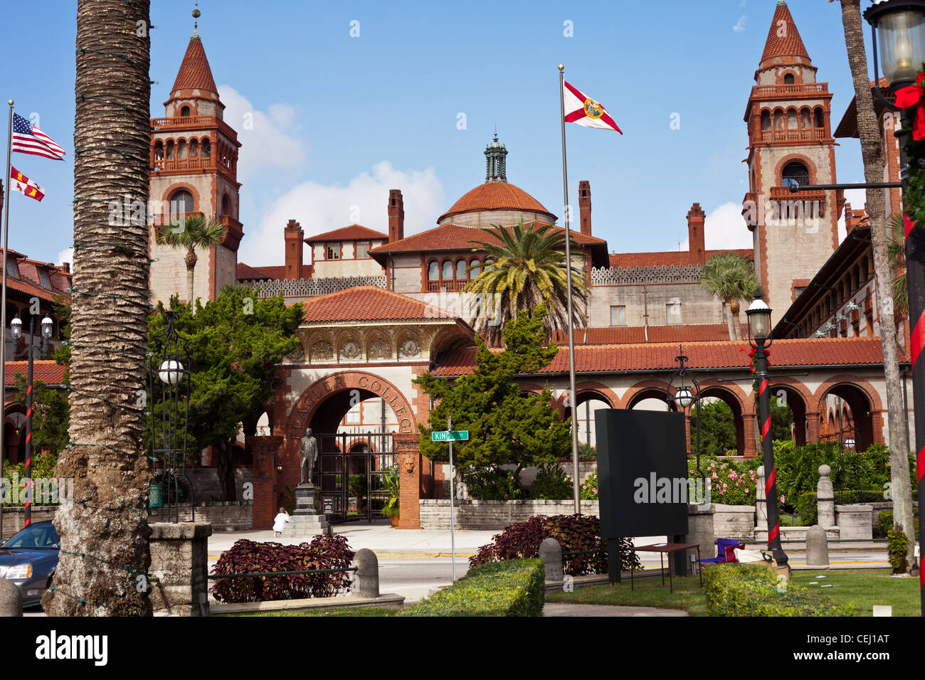Flagler college à St Augustine, en Floride, l'un des premiers grands bâtiments en béton moulé en Amérique du Nord Banque D'Images