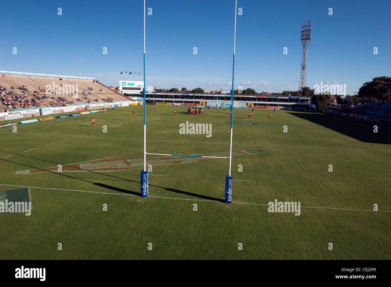 Rugby Posts,LA GWK Park,guépards vs Griquas,match de rugby,Kimberly,Northern Cape Banque D'Images