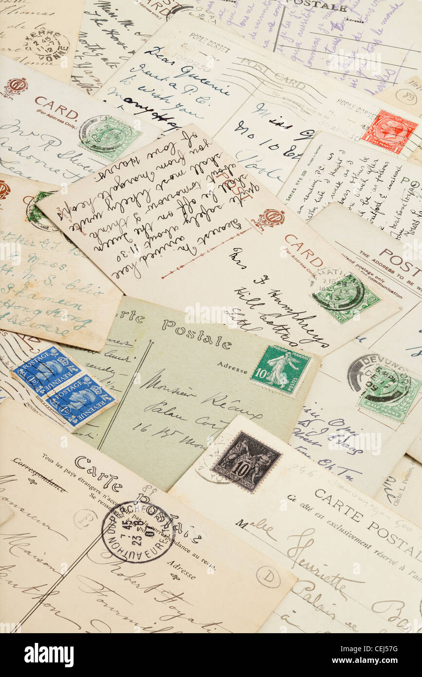 Cartes postales anciennes - Colombie britannique et français Banque D'Images