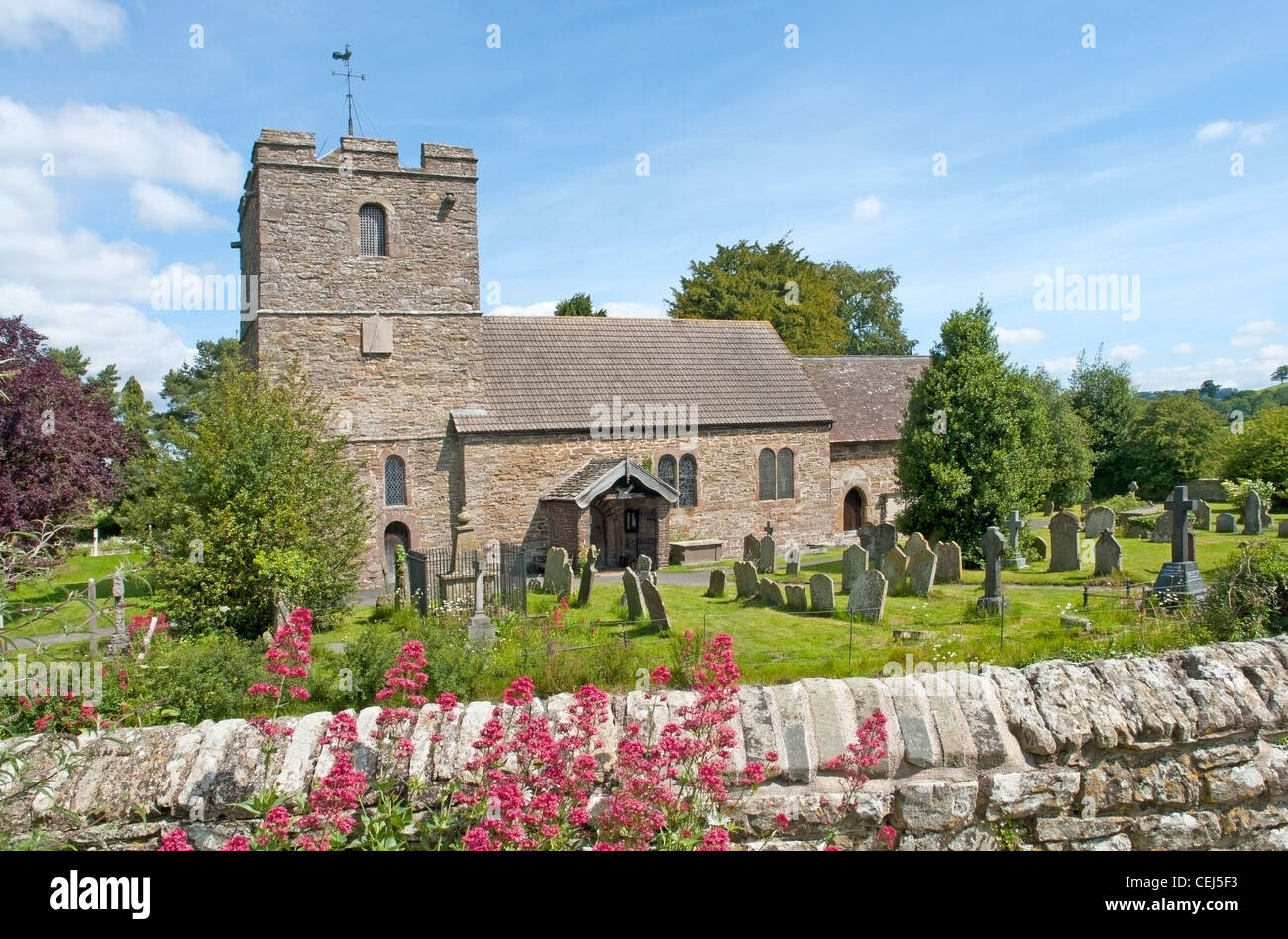 L'église de St Jean le Baptiste, Stokesay;Shropshire Banque D'Images