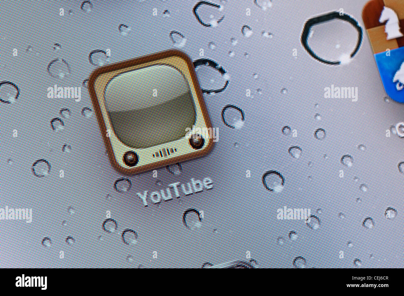 Close up de l'icône de l'application YouTube sur un iPad Banque D'Images