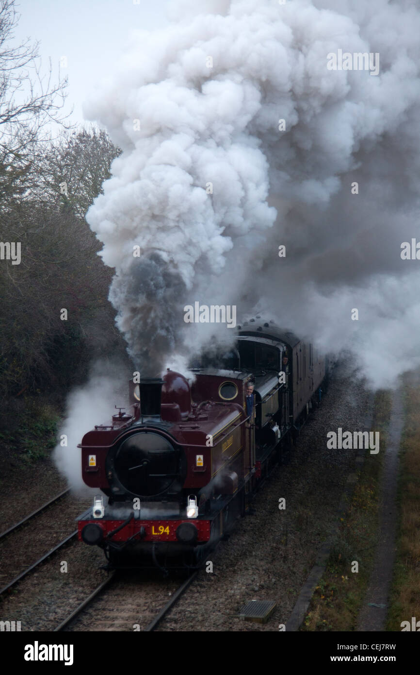 Locomotives à vapeur réservoir Pannier 7752 et 9600 Bagworth Bagworth,pente de montée, Leicestershire, Angleterre. Banque D'Images