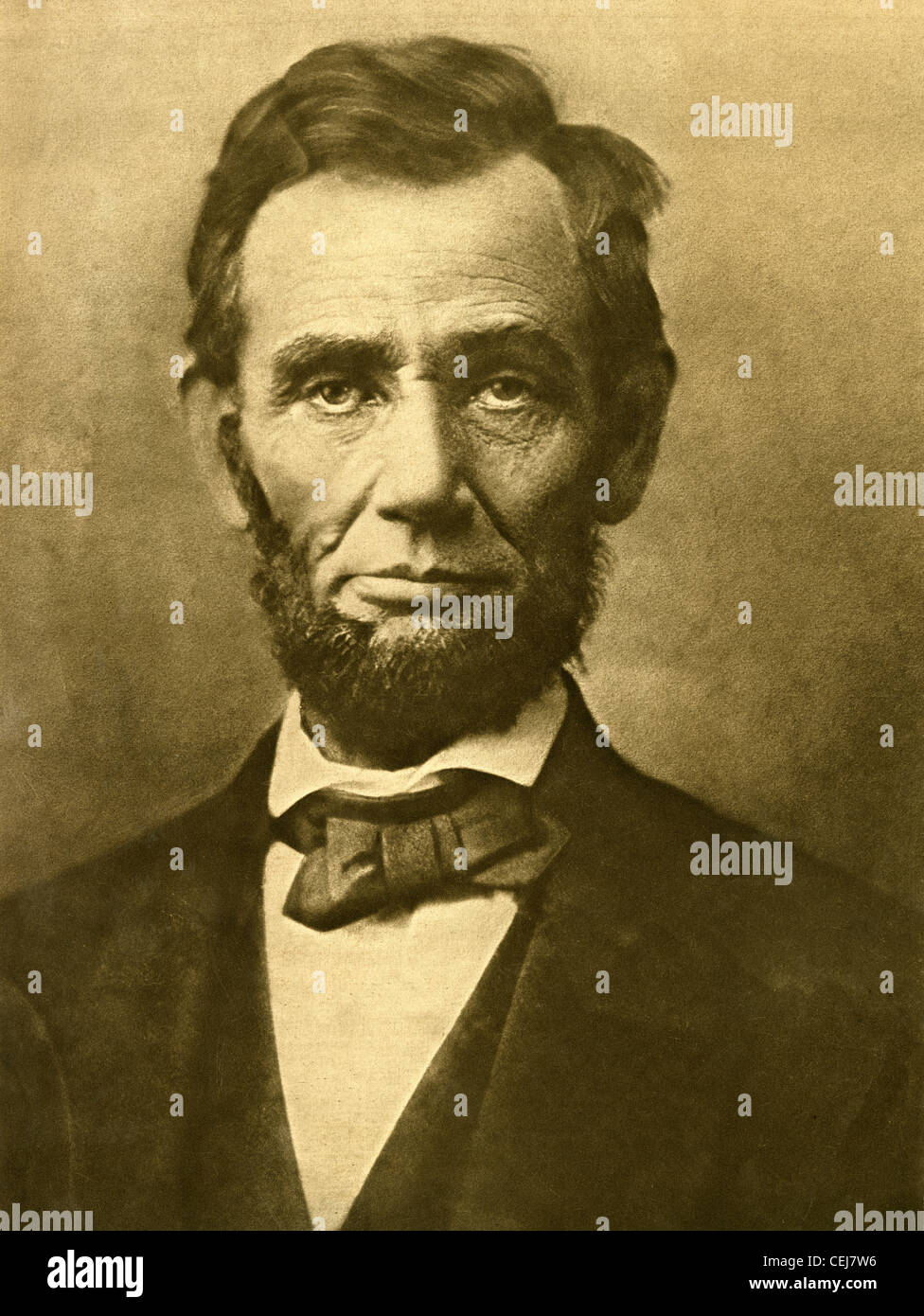 Vers 1900 l'héliogravure d'Abraham Lincoln à partir d'une vieille photographie. Banque D'Images