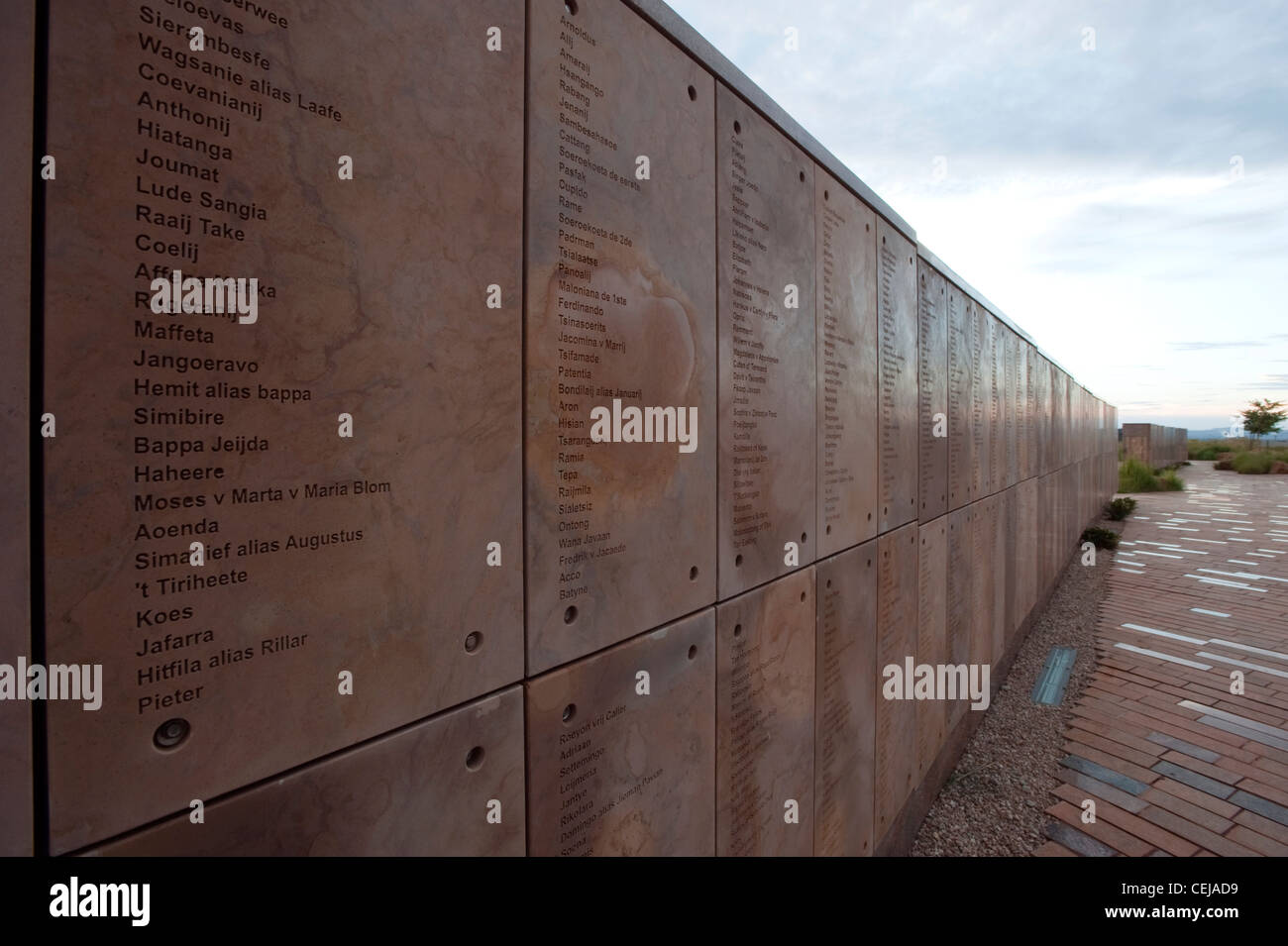 Le Mur des noms,Jardin du souvenir, Pretoria, Gauteng Banque D'Images