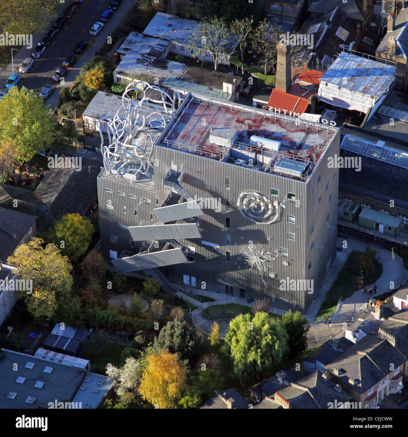 Image aérienne du bâtiment Ben Pimlott, département de l'université de Goldsmiths, Londres Banque D'Images